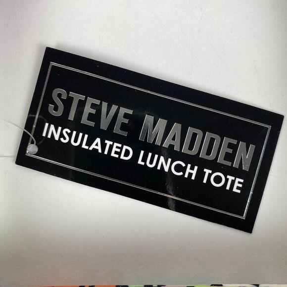 Steve‎ Madden Insulated Mini Lunch Tote Multi Color Zip Smiley Face Brand New - Picture 7 of 11